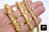 Gold Flat Spacer Beads, 20- 280 pcs Square Brushed Gold Metal Discs #2990, Heishi Rondelle