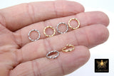 Stainless Steel Gold Jump Rings, 10 mm Open Twisted Silver Rings #858, Large Textured 16 Gauge