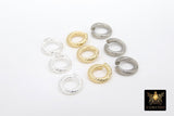 Stainless Steel Gold Jump Rings, 10 mm Open Twisted Bright Silver Ring #836, Large Textured 12 Gauge