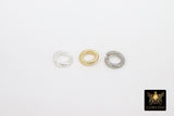 Stainless Steel Gold Jump Rings, 10 mm Open Twisted Bright Silver Ring #836, Large Textured 12 Gauge