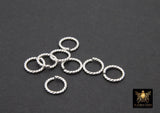 Stainless Steel Bright Silver Jump Rings, 10 mm Open Twisted Rings #835, Textured 16 Gauge