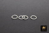 Stainless Steel Bright Silver Jump Rings, 10 mm Open Twisted Rings #835, Textured 16 Gauge