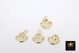 14 K Gold Filled Tiger Paw Charm, 10 mm Gold Animal Charm #818, Dog Paw Charms