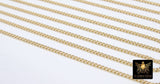 14 K Gold Filled Curb Chain, 2.7 mm 14 20 Gold Dainty Curb Chain CH# 732, 2.0 mm Unfinished Cable Jewelry Chain