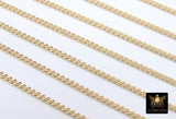 925 Sterling Silver Curb Chain, 2.7 mm 14 K Gold Filled Dainty Curb Chain CH# 831, Unfinished Cable Jewelry Chain
