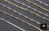 14 K Gold Filled Dapped Bar Jewelry Chains, 8.2 mm 925 Sterling Silver Bars CH #824, Unfinished Long Short Chain