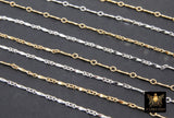 14 K Gold Filled Dapped Bar Jewelry Chains # 724, 8.2 mm 925 Sterling Silver Bars CH# 824, Unfinished Long Short Chain