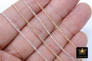 925 Sterling Silver Figaro Chains, 1.3 mm 14 K Gold Filled Dainty Chain, Long and Short Link Chains