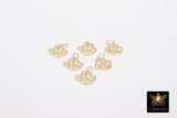 14 K Gold Filled Tiger Paw Charm, 10 mm Gold Animal Charm # 818, Dog Paw Charms