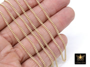 14 K Gold Filled Curb Chain, 2.7 mm 14 20 Gold Dainty Curb Chain CH #732, 2.0 mm Unfinished Cable Jewelry Chain