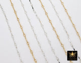 14 K Gold Filled Dapped Bar Jewelry Chains # 724, 8.2 mm 925 Sterling Silver Bars CH# 824, Unfinished Long Short Chain