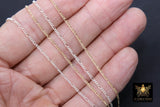 925 Sterling Silver Figaro Chains, 1.3 mm 14 K Gold Filled Dainty Chain CH #841, Long and Short Link Chains