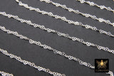 925 Sterling Silver Lacey Heart Chains, 3 mm Dainty Heart Shaped CH #818, Unfinished Designer Jewelry Chain