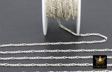 925 Sterling Silver Figaro Chains, 5.6 x 2.2 mm Unfinished 14 K Gold Filled CH #844, By Foot CH #744