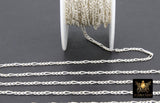 925 Sterling Silver Figaro Chains, 5.6 x 2.2 mm Unfinished 14 K Gold Filled CH# 844, By Foot CH# 744