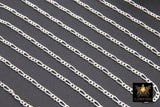925 Sterling Silver Figaro Chains, 5.6 x 2.2 mm Unfinished 14 K Gold Filled CH# 844, By Foot CH# 744