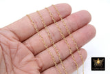 14 K Gold Filled Figure 8 Rolo Chains, 3.3 mm 925 Sterling Silver Oval Cable CH# 703, Unfinished Dainty Chain CH# 803
