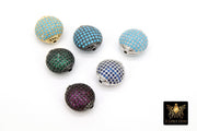 CZ Micro Pave Colored Spacer Beads, Oval Pink Clear Purple Blue Green Flat Egg Bead AG #380, Small Oval CZ Beads