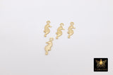 14 K Gold Filled Seahorse Charm, 14 20 Gold Small Nautical Charm #2569, 4.6 x 14 mm Beach charms