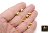 Smooth Gold Drum Beads, 4 mm or 6 mm Barrel Bead #3130, Long Round Tube Cylinder
