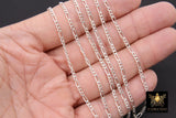 925 Sterling Silver Figaro Chains, 5.6 x 2.2 mm Unfinished 14 K Gold Filled CH #844, By Foot CH #744