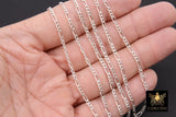 925 Sterling Silver Figaro Chains, 5.6 x 2.2 mm Unfinished 14 K Gold Filled CH# 844, By Foot CH# 744