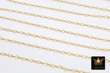 14 K Gold Filled Figure 8 Rolo Chains, 3.3 mm 925 Sterling Silver Oval Cable CH# 703, Unfinished Dainty Chain CH# 803