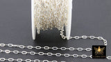 925 Sterling Silver Paper Clip Chain, 4.5 mm Unfinished Chain CH #852, Soldered Flat Chains