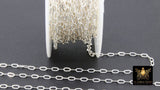 14 K Gold Fill Paper Clip Chain, 4.5 mm 925 Sterling Silver Unfinished CH #752, Soldered Flat Chain