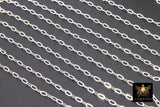 14 K Gold Fill Paper Clip Chain, 4.5 mm 925 Sterling Silver Unfinished CH# 752, 2.3 mm Flat Chain