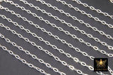 14 K Gold Fill Paper Clip Chain, 4.5 mm 925 Sterling Silver Unfinished CH# 752, 2.3 mm Flat Chain