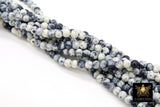 Black and White Jade Beads, 4 mm Black and White beads, Boho Beads BS #244