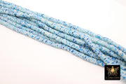 6 mm Clay Flat Bead Strands, Blue White Heishi Multi Color Beads in Polymer Disc CB #117, Rondelle Checker Beads