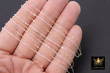 925 Sterling Sliver Hammered Cable Chains, 2.1 mm 14 K Gold Filled CH# 728, Dainty Chain CH #836