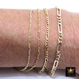 14 K Gold Filled Figaro Chains, 6.2 mm 14 20 Unfinished Paperclip By The Foot CH# 745, Long and Short Rolo Link Chains