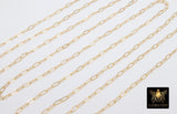 14 K Gold Filled Paperclip Chain, 5.2 mm Rectangle Drawn Chains CH #753, Unfinished 14 20 Gold