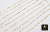 925 Sterling Silver Paperclip Chain, 5.2 mm 14 K Gold Filled Rectangle Drawn Chains CH #853, Unfinished Oval Chains