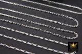 925 Sterling Silver Box Chains, Silver Unfinished By The Foot CH #802, 3.2 mm Venetian Thick Box Chain