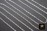925 Sterling Silver Box Chains, Silver Unfinished By The Foot CH #802, 3.2 mm Venetian Thick Box Chain