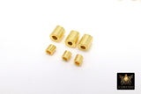 Smooth Gold Drum Beads, 4 x 4.5 mm, 6 x 7.7 mm Barrel Bead #3130