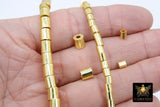 Smooth Gold Drum Beads, 4 mm or 6 mm Barrel Bead #3130, Long Round Tube Cylinder