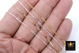 14 K Gold Filled Dapped Bar Jewelry Chains # 724, 8.2 mm 925 Sterling Silver Bars CH# 824, Unfinished Long Short Chain