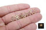 14 K Gold Filled Script Letter Charms, 9 x 11 mm Gold Alphabet Letters #2366, Small Personalized Letters - C