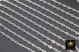 14 K Gold Fill Paper Clip Chain, 4.5 mm 925 Sterling Silver Unfinished CH #752, Soldered Flat Chain