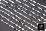 925 Sterling Silver Paper Clip Chain, 4.5 mm Unfinished Chain CH #852, Soldered Flat Chains