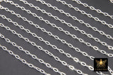 14 K Gold Fill Paper Clip Chain, 4.5 mm 925 Sterling Silver Unfinished CH# 752, Soldered Flat Chain