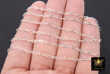 925 Sterling Silver Paper Clip Chain, 4.5 mm Unfinished Chain CH# 852, Soldered Flat Chains