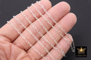 925 Sterling Silver Paper Clip Chain, 4.5 mm Unfinished Chain, Soldered Flat Chains