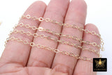 14 K Gold Filled Hammered Chains, 3.8 mm Flat Drawn Cable CH #701, Unfinished Extender Chain