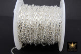 925 Sterling Silver Box Chains, Silver Unfinished By The Foot CH# 802, 3.2 mm Venetian Box Chain